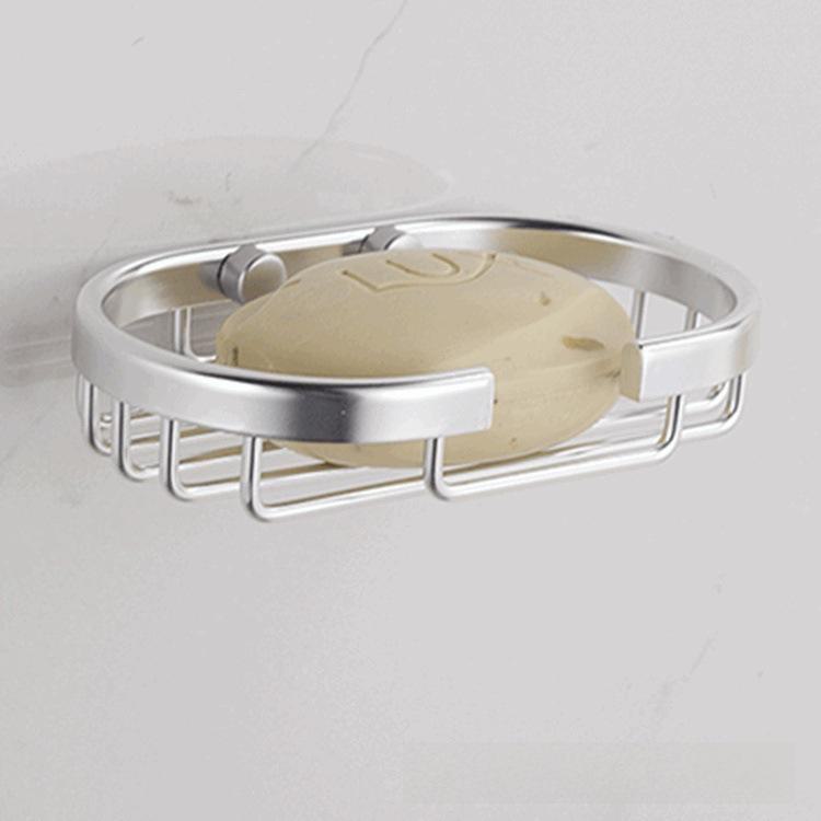 Sleek Aluminum Punch-Free Oval Soap Rack