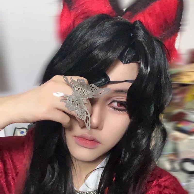 Anime Tian Guan Ci Fu Hua Cheng Xie Lian Cosplay Ring Heaven Official's Blessing Unisex Adjustable Butterfly Rings Jewelry Gifts