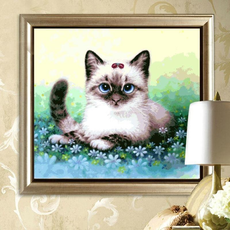 DIY Diamond Mosaic Cartoon Cats Handmade Diamond Painting Cross Stitch Kits