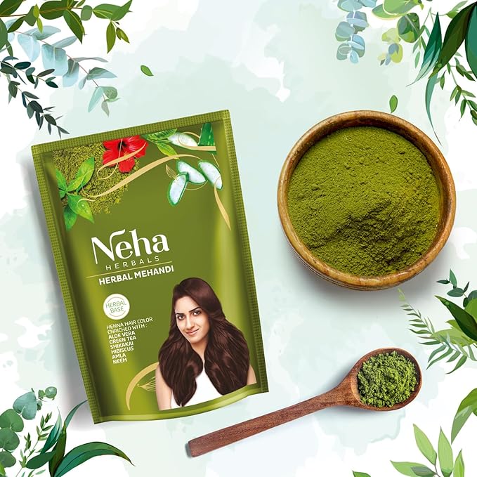 Neha Herbals Mehandi - 140G (Pack of 2), Natural Henna Powder for Hair Growth Mehendi Powder for Hair Color