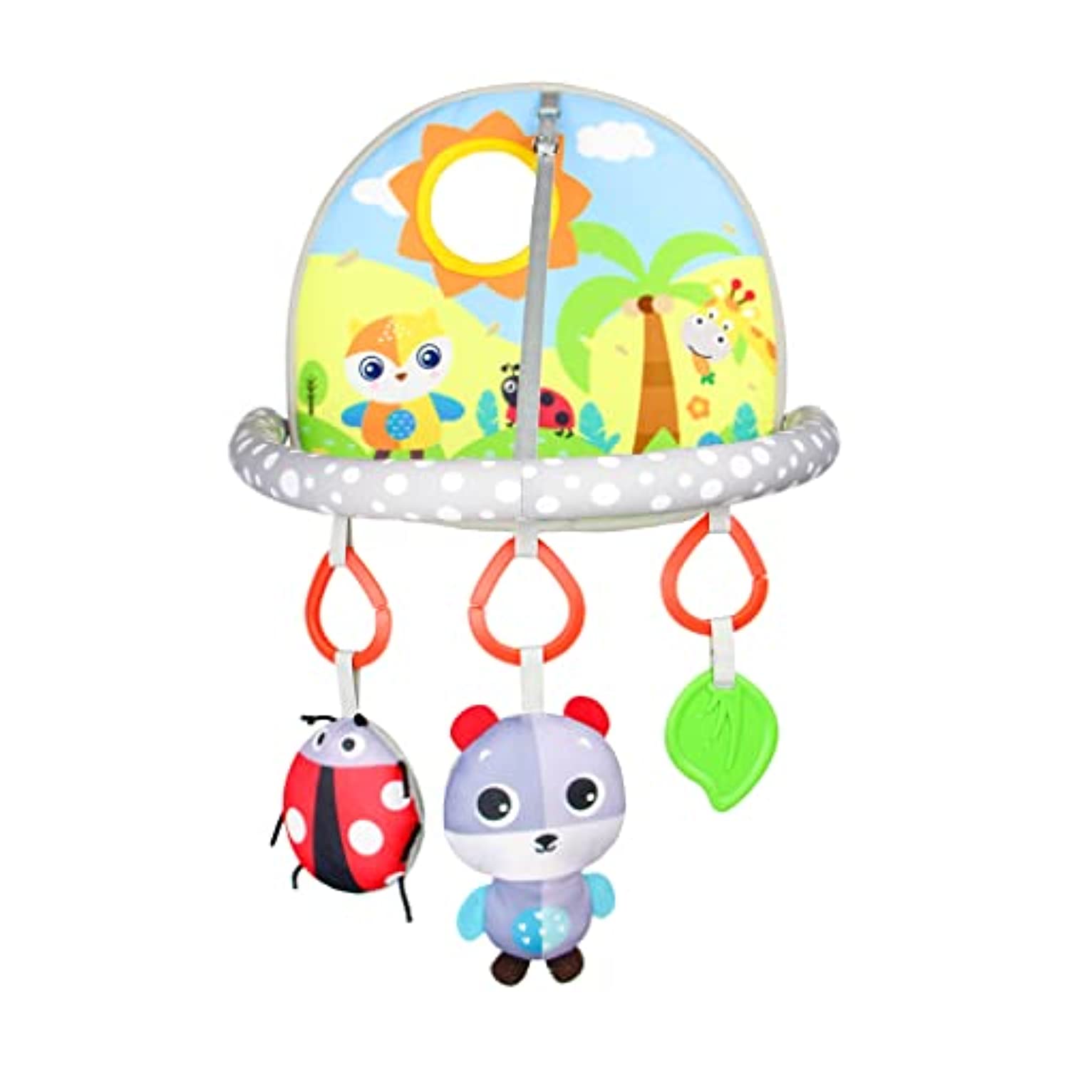 Игрушка для автокресла, подвесные игрушки для заднего автокресла, центр занятий Kick and Play для лиц, обращенных назад и вперед, более легкое вождение, детский спутник для новорожденных 36x33cm