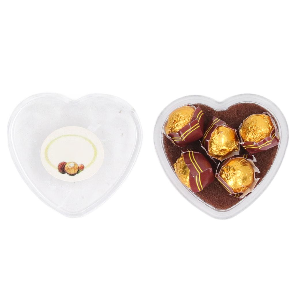 1:12 Scale Dollhouse Chocolate Heart Box Packaged High Simulation Miniature Food Decoration