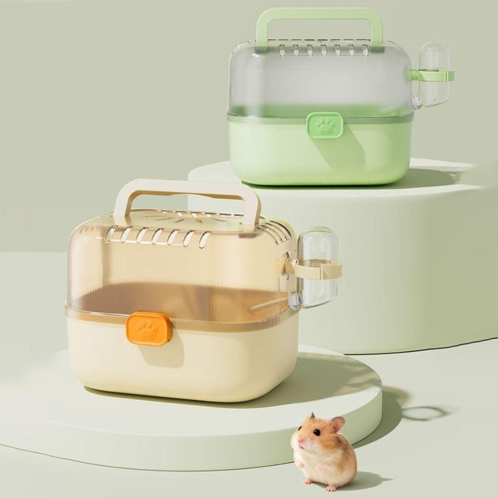 Escape-Proof Hamster Travel Carrier Ventilated Guinea Pig Handheld Case Small Pet Cage  Vet Visits