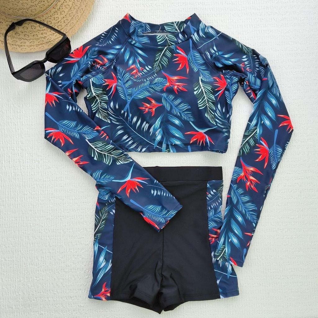2025 Women's Slimming Two-Piece Surfing Swimsuit: Long Sleeve Top & High Waist Pants