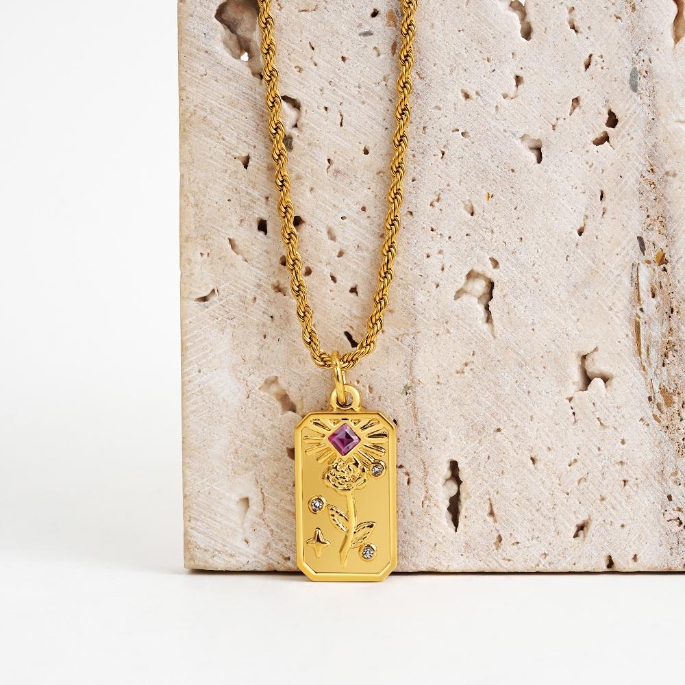 Vintage lesklý pozlacený tepaný nepravidelný přívěsek náhrdelník pro ženy Měsíc Hvězda Nerezová ocel Kroucená řetízek Náhrdelníky Šperky