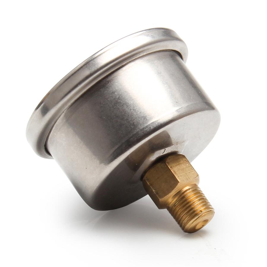 Black Billet Aluminum Inline 6 AN AN6 Fuel Filter 1/8 NPT Pressure Gauge Port