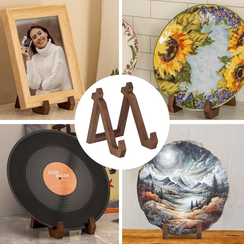 Wooden Photo Display Stand Multifunctional Kitchen Counter Item Display Rack Retro Decorative Stand for Kitchen Counter