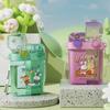 2025 Summer New Children's Water Bottle Student Double Drinking Straw Bottle Cute Cartoon Water Bottle Outdoor Portable Cup