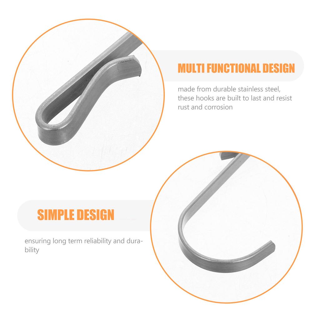 20Pcs Stainless Steel J Hooks Heavy Duty Rust Resistant Hang Clips for Kitchen Bathroom Wire Rack Shelf Utility Storage