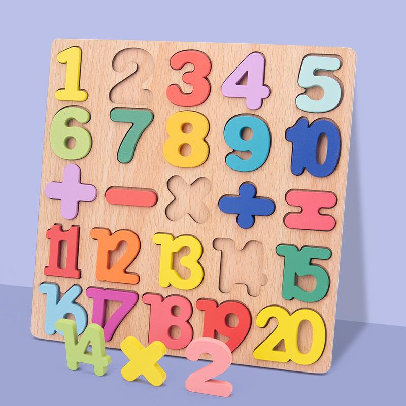 Wooden Number & Letter Puzzle Board for Toddlers Ages 1-6