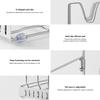 Steel Adjustable Pot Lid Rack Wall Mounted Organizers For Kitchen Storage Solution with Tool Easy Setups for Kitchen Use
