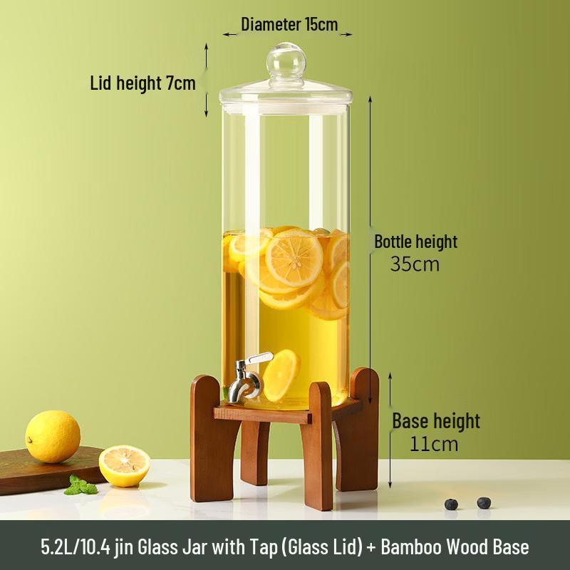 Glass Beverage Dispenser with Faucet & Stand
