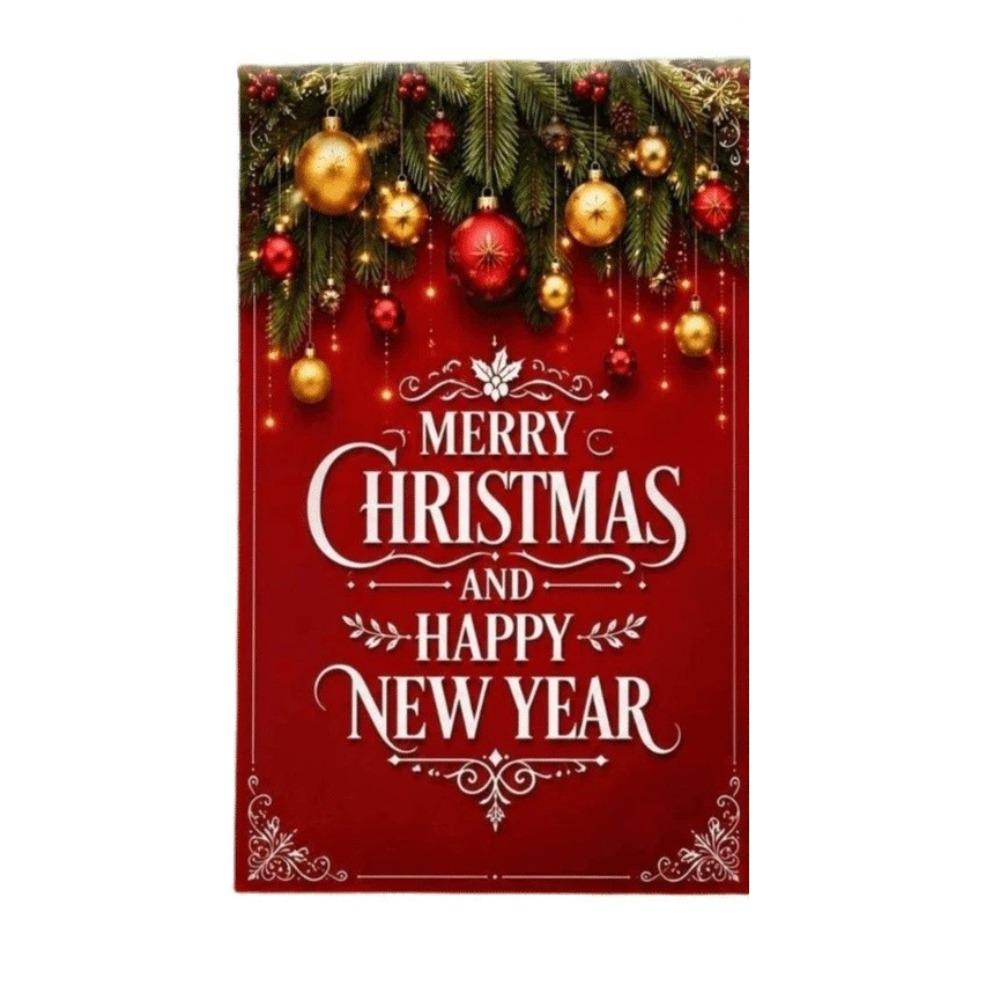Santa Claus Christmas Garden Flag Single-sided Printing Elk Snowman House Yard Flag Large Banner Outdoor Decoration