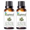 KAZIMA Tea Tree Essential Oil - 100% Pure & Natural Essential Oil for Hair Growth, Dandruff Control, Acne & Pimples, 15 Ml (Pack of 2)