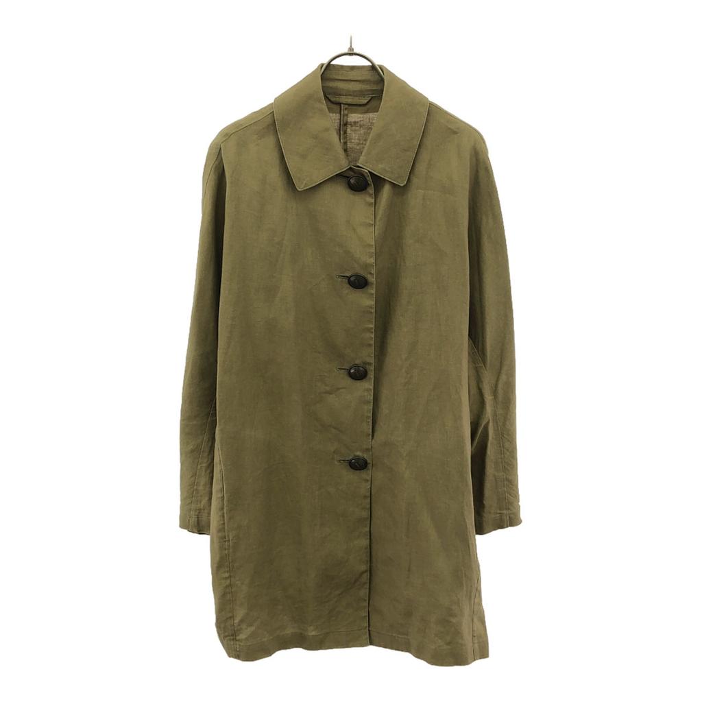 Mackintosh Made In England 100% Linen Stainless Collar Coat 34 Brown Women Used