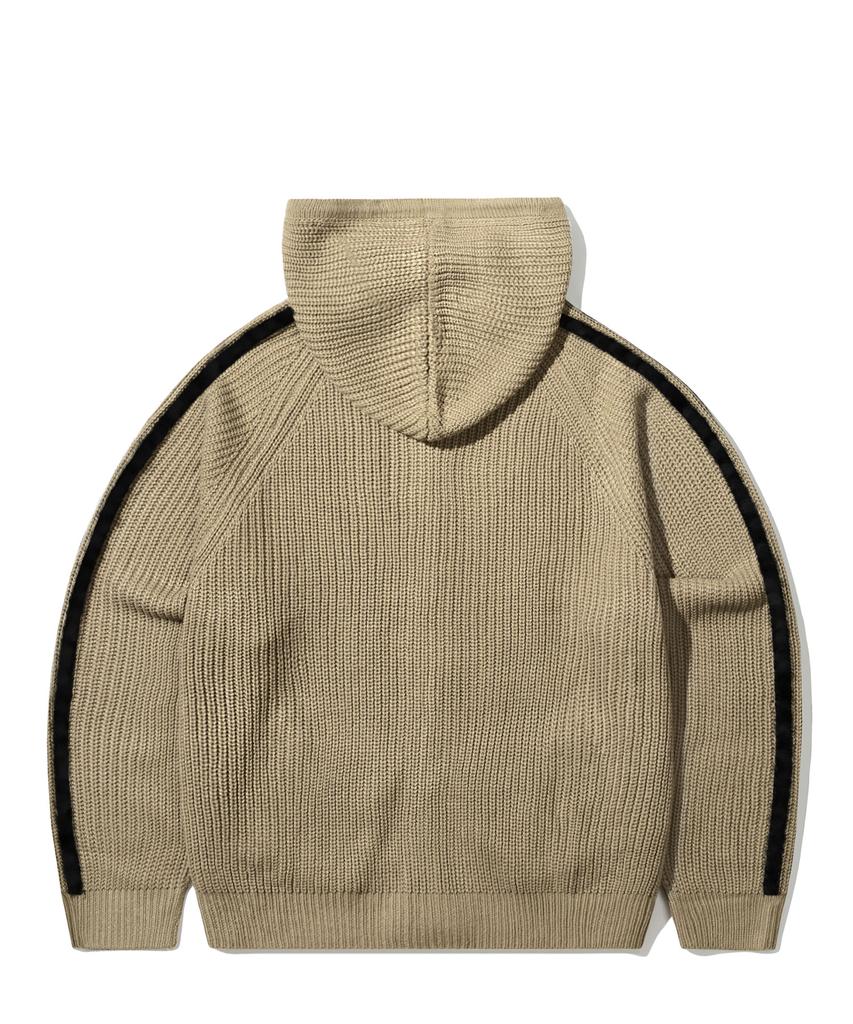 TRILLION Lavable Poilu Brossé Maille Zippée à Capuche (Beige)