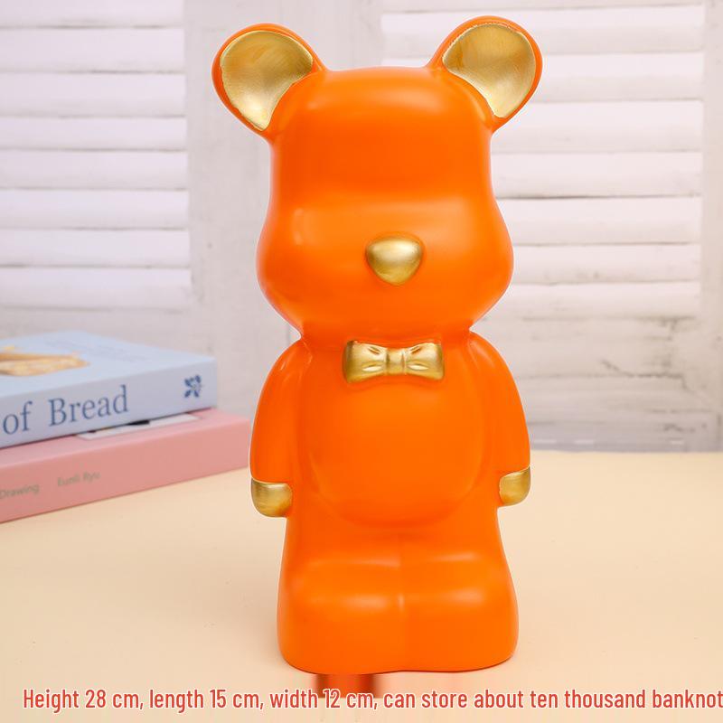 Luxury Large Capacity Bear Piggy Bank for Kids - Decorative Living Room Ornament