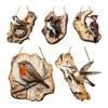Bird Ornament 2D Wooden Bird Hanging Sign Rustic Decorative Wall Plaque for Farmhouse Porch Yard Wall Decor