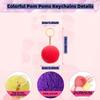50-piece Set Pom Pom Keychain Fluffy Faux Fur Pompoms Keychain with Split Ring and Keyrings for Bag Charm Accessories