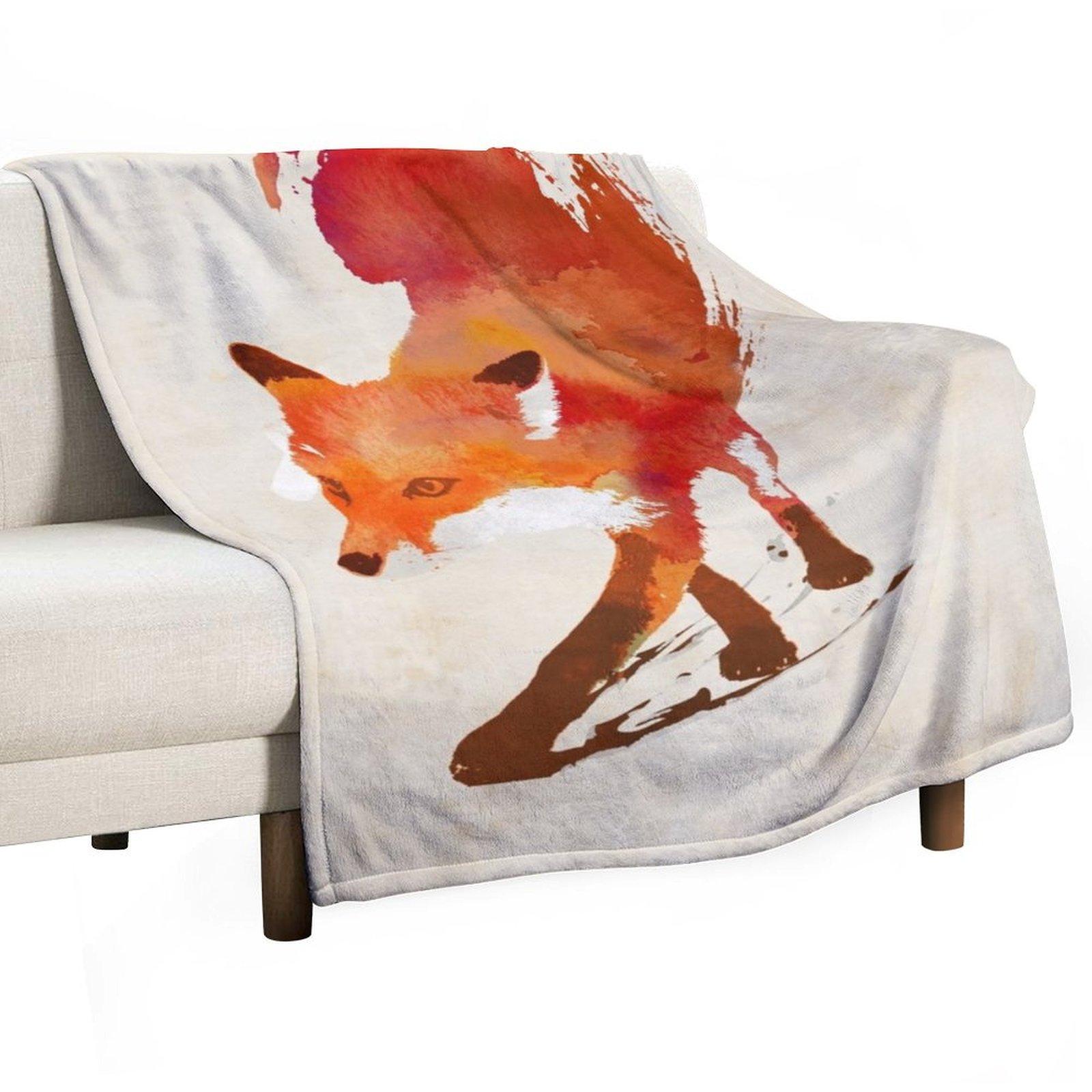 Vulpes Vulpes Throw Blanket Sofa Flannel Fabric manga bed plaid Blankets 30x40in