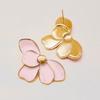 Yori Trending Stainless Steel Metal Oil Drip Flower Earrings for Women Prevent Allergy Metal Daily Summer Jewelry Accessories