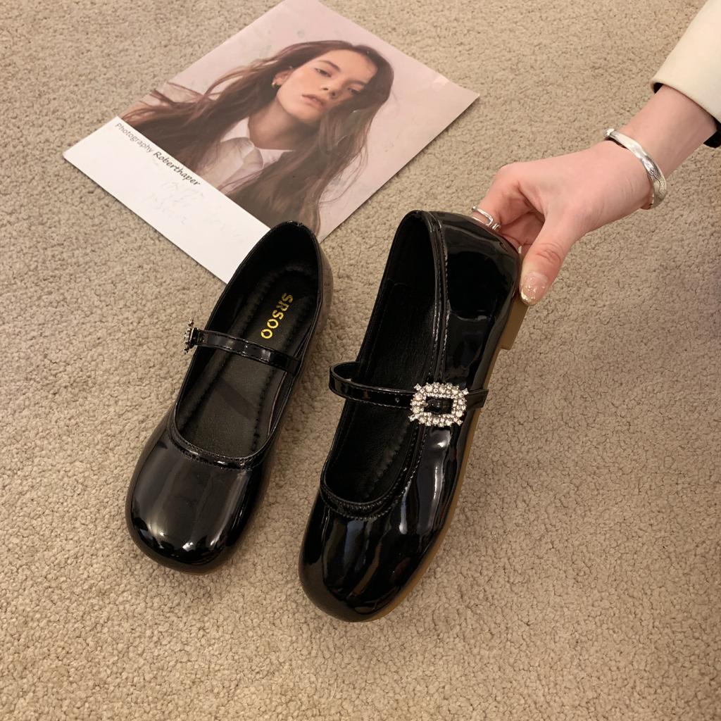 Fan Jieya round head Mary Jane flat single shoes women's spring and summer new models with skirts Japanese small leather shoes
