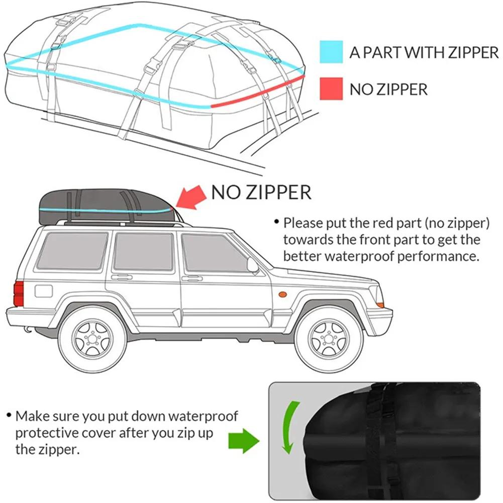 600D Oxford Cloth Waterproof Car Roof Top Rack Carrier Cargo Luggage Bag Luggage Storage Cube Bag Travel Luggage Box Top Carrier