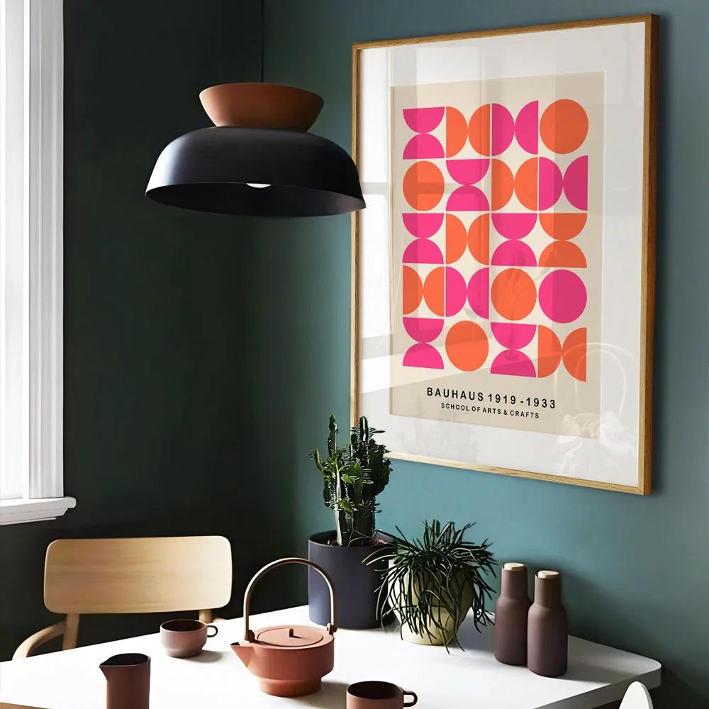 Modernist Bauhaus Geometric Canvas Poster Living Room Wall Art Retro Prints Mid Century Home Decorative Wall Art Painting
