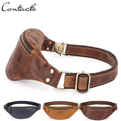 Echtes Leder Taille Packs Für Männer Reise Fanny Pack Kleine Taille Tasche Männliche Brust Taschen