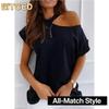 BITCED Damesmode Casual Effen Kleur Print Korte Mouw Blouses & Overhemden