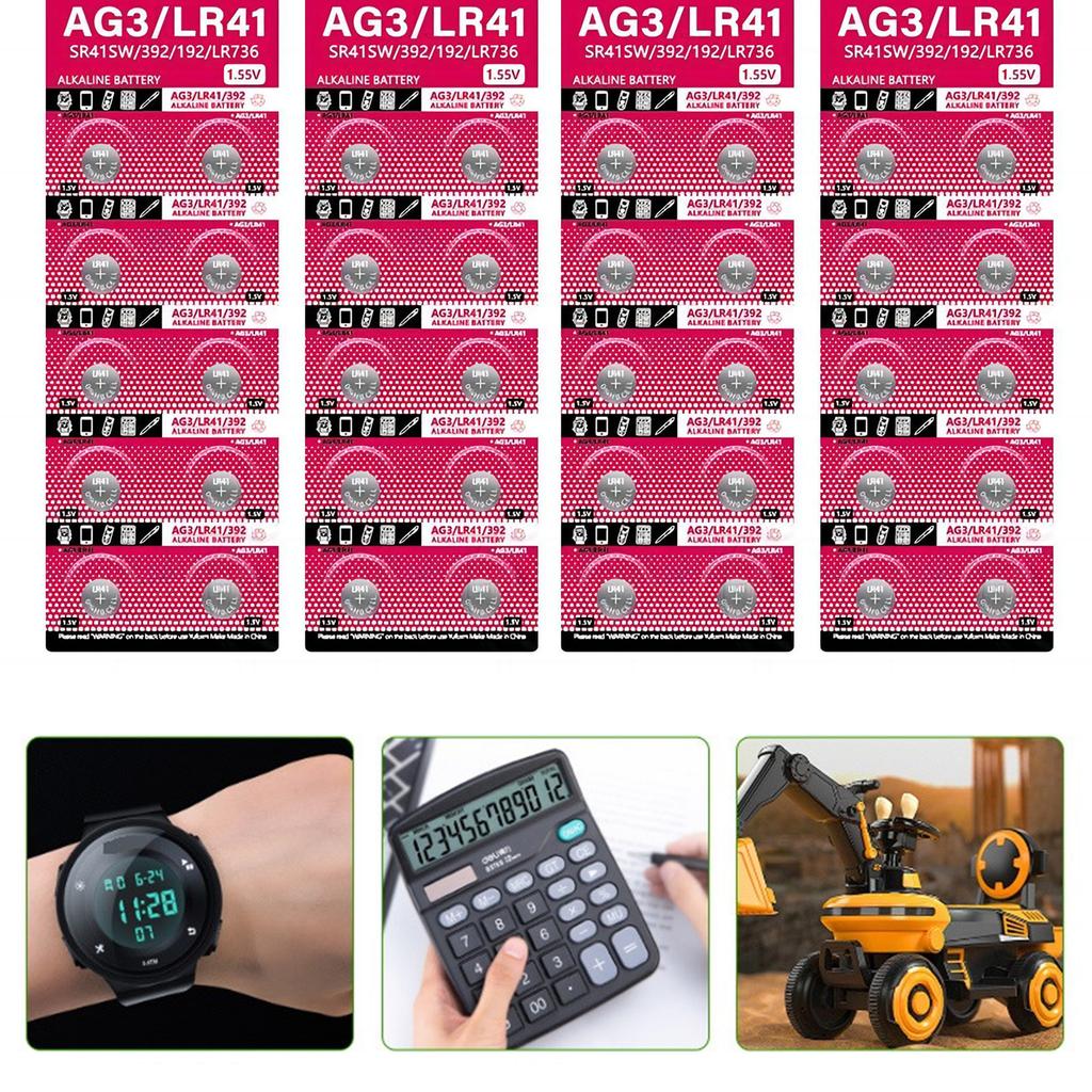 AG3 1.55V Button Battery Cell Coin Lithium Batteries SR41 192 L736 384 SR41SW CX41 LR41 392 Long for Electronics Devices