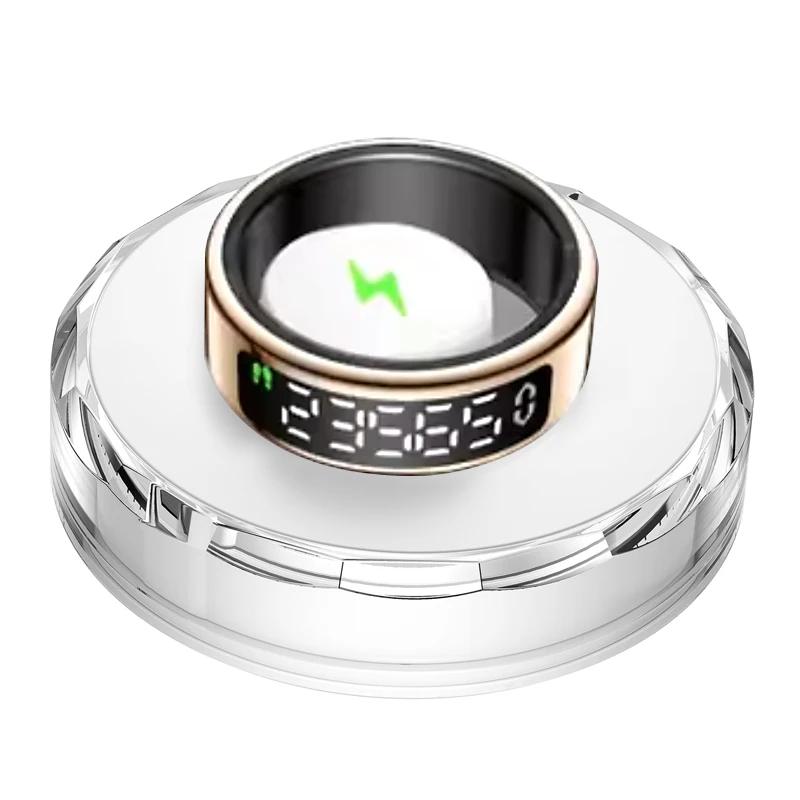 

Smart Ring Men Women LED Display Heart Rate Blood Oxygen Sleep Monitor Multi-Sport Mode Gesture Swipe Video 5ATM Waterproof Ring 14 золотий
