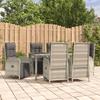 VidaXL Garden Dining Furniture and Cushions 7 Pcs Grey Rattan 3185032
