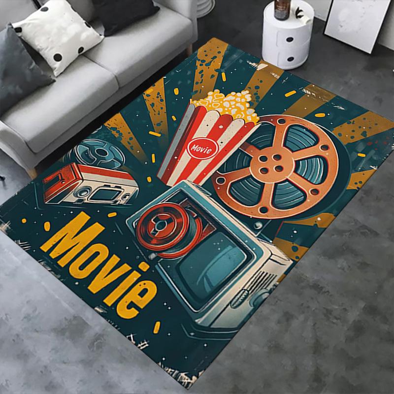 Office Carpet: Vintage Movie Theater Decor Perfect for Sofa Protection Under Chairs