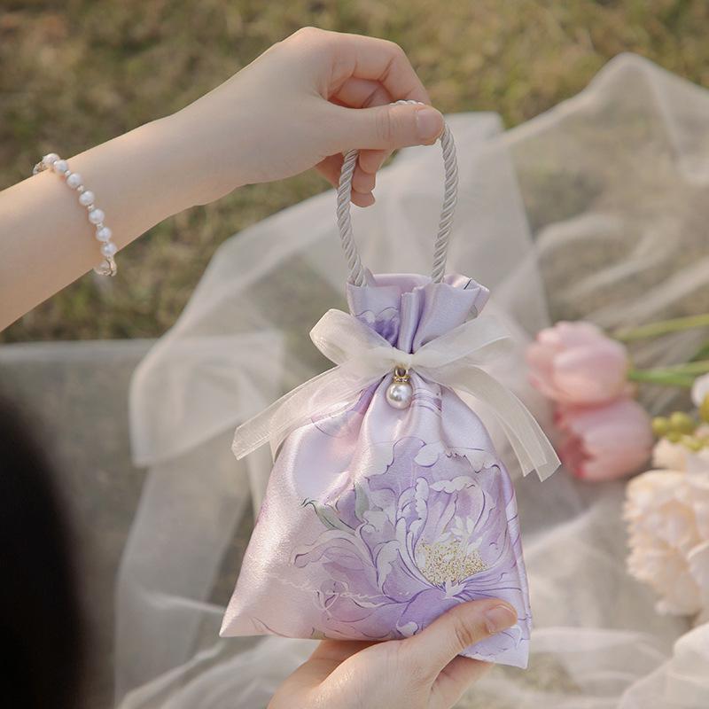 2024 High-End Wedding Candy Bag - Portable Floral Design