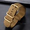 Cinturino per Orologio in Nylon di Alta Qualità 18mm 20mm 22mm 24mm Cinturino per Orologio Militare Seiko Braccialetto Sportivo Esercito Sostituzione Anello Dorato