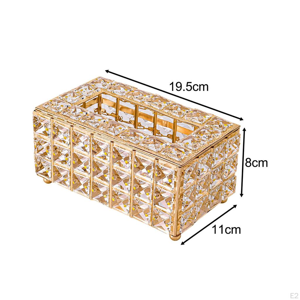 Desk Tissue Holder Box Cover Metal Decorative Luxury Napkin Case for Night