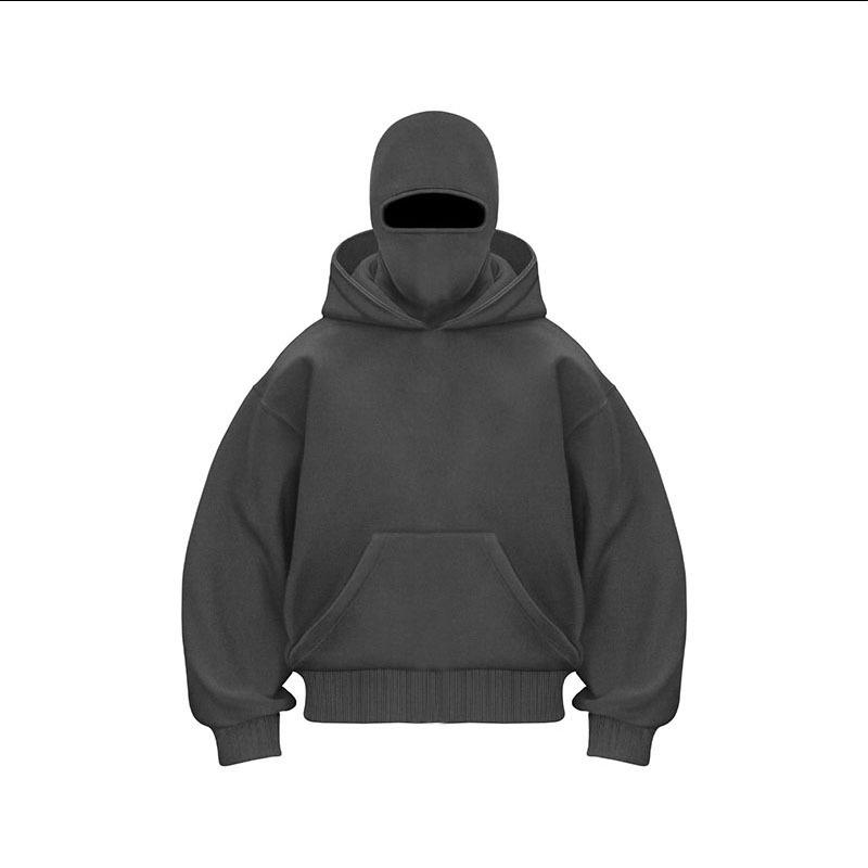 Unisex Sweatshirt med Dubbel Huvuva och Maskerad Dragkedja - Höst Lätt Bräda Edition