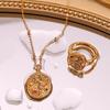 MamacitaSlay Unique 316L Stainless Steel Star Moon Evil Eye Zircon Necklace Ring 18K Gold Plated Waterproof Jewelry For Women