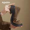 Platform New Autumn and Winter British Style Small Leather Shoes Commuter Shoes