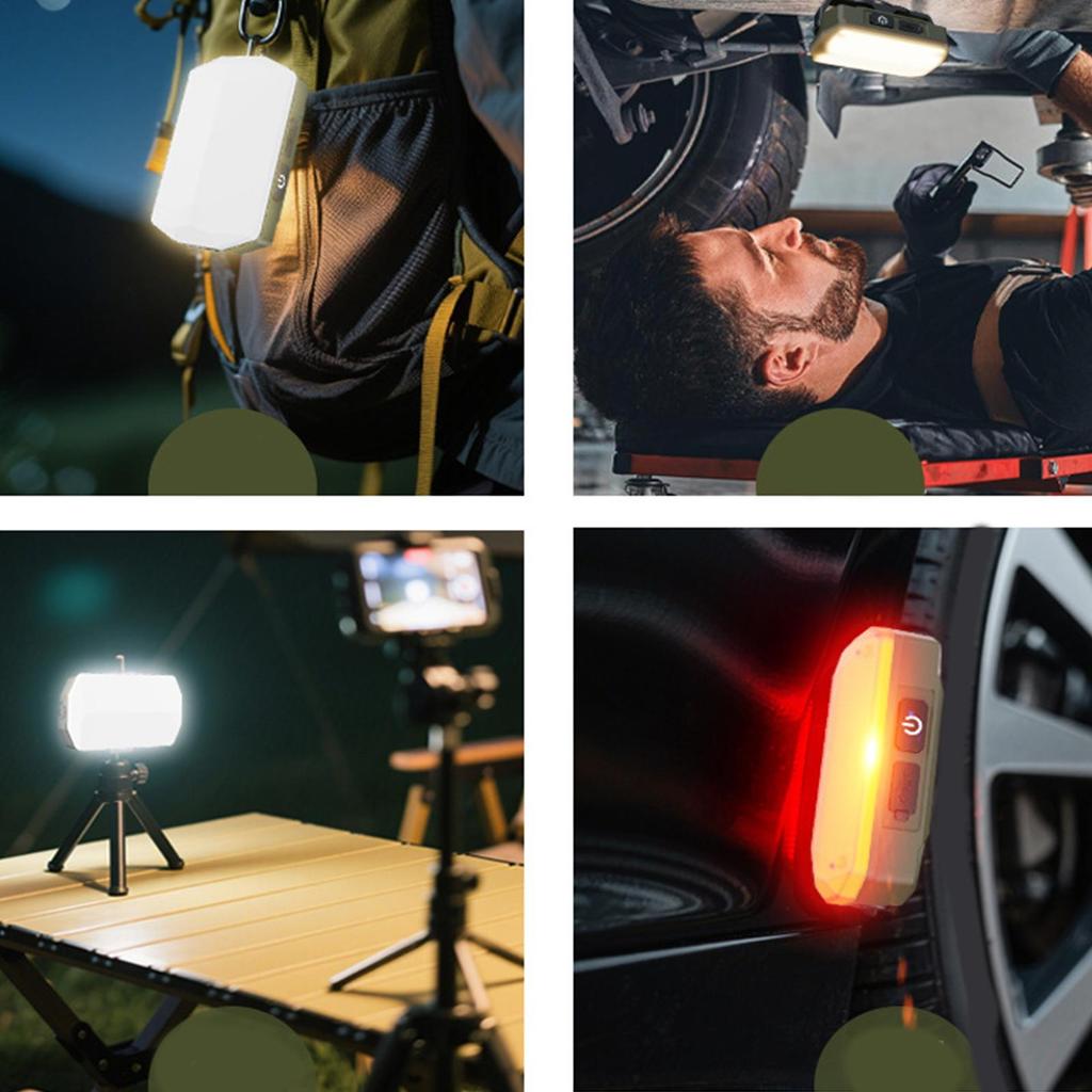 Camping Light Rechargeable Magnetic Cordless Battery Powered Flood Lights For Hiking Fishing Tent Outdoor Power Outage Job Site