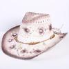Popular European and American Classic Hollow Western Cowboy Hat Men's and Women's Fashion Vacation Breathable Sunshade Straw Hat