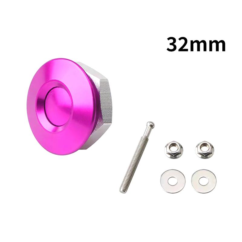 1Pcs 30/32Mm Car Push Button Bonnet Hood Pin Quick Release Latch Lock Clip Kit Aluminum Engine Exterior Parts Universal