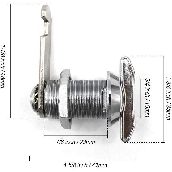 2Pcs Thumb Operated Cam Lock 7/8" Non-Locking Compartment Lock For RV, Camper, Vehicles, Storage