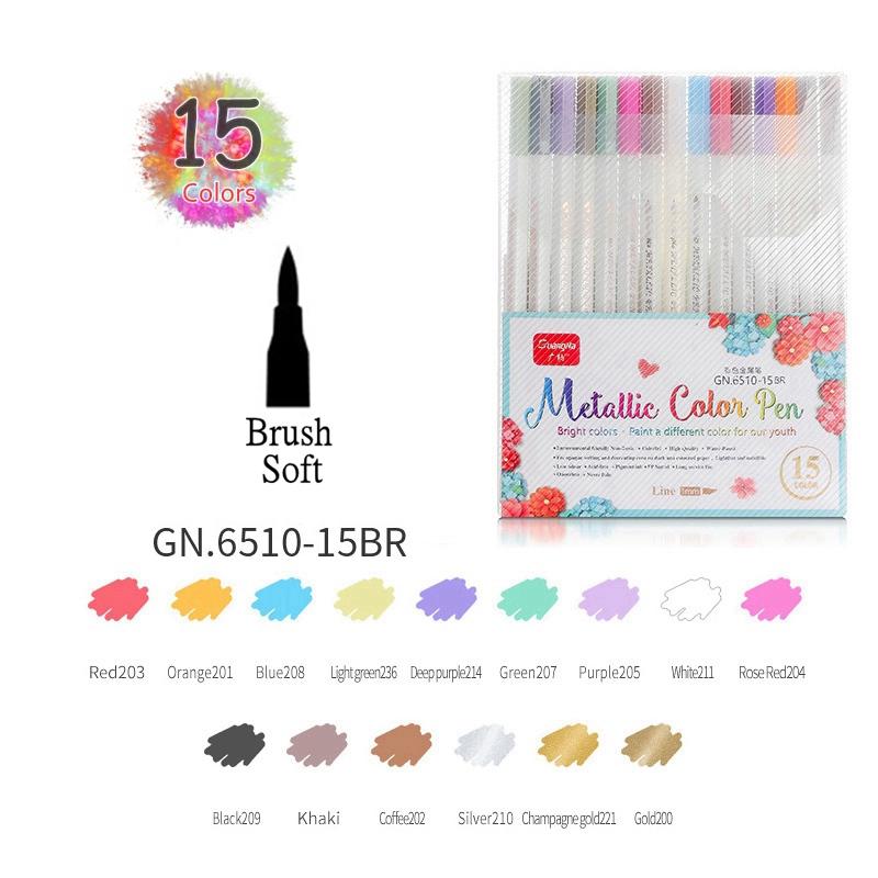 GuangNa 10/30 Colors Metallic Markers Fine Point Metallic Marker Calligraphy Brush Pens for Scrapbooking Crafts Art Rock Egg