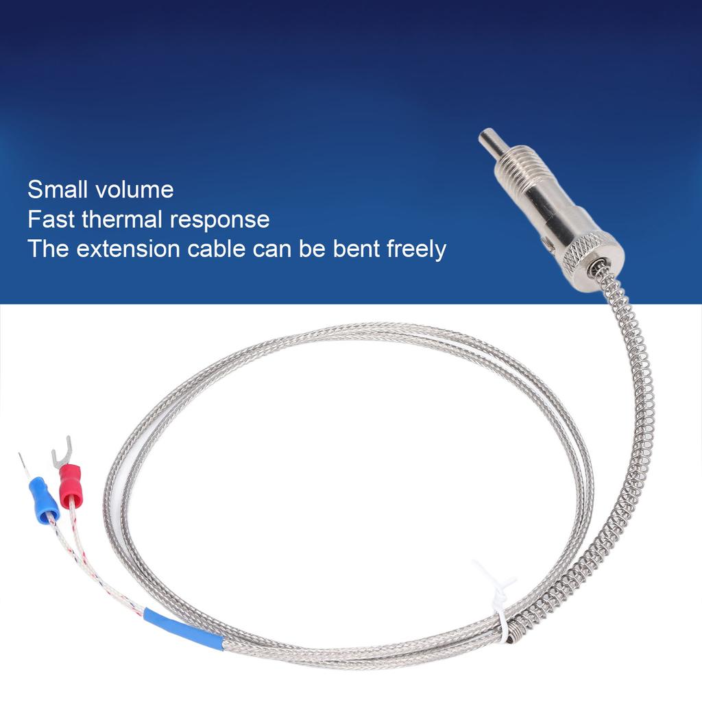 K Type Thermocouple Nickel Silicon Compression Spring Thermocouple for Temperature Sensor M12 1m