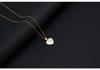Gold Shell Pendant Necklace with English Alphabet - European & American Trend In Titanium Steel Chain