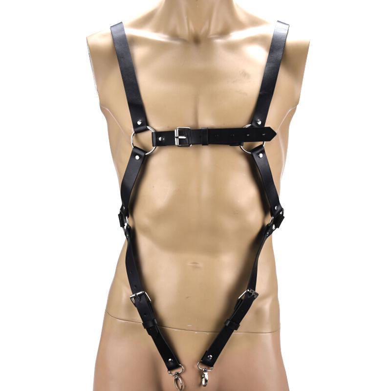 Men Body Restraint Leather Harness Belts Straps Suspenders Braces Armor Costumes