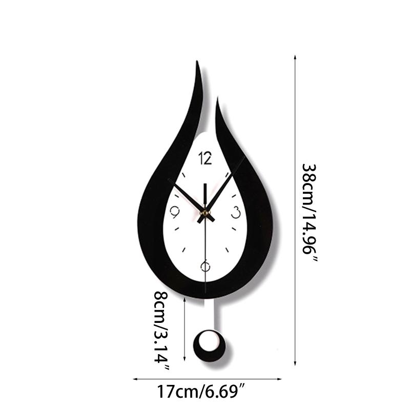Modern Water Dropping Design Wall Clock for Creative Acyrlic Pendulum Clock for Home Bedroom Living Room Office Decoration X3UC