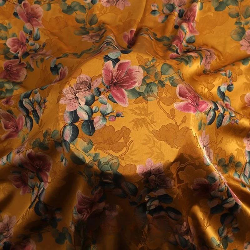 Chinese-style Imitation Silk Cloud Gauze High-end Fabric Soft Cotton Silk Printed Fabric DIY Cheongsam Dress Hanfu Clothing